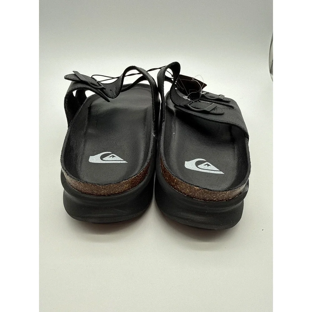 Quiksilver Deck Mens‎ Sandals Black Double Strap Buckle Slides CQ10025M Size 11
